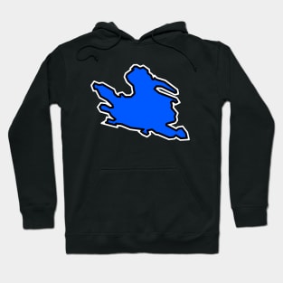 Mayne Island Dressed In Blue Indigo - Simple Solid Colour Silhouette - Mayne Island Hoodie